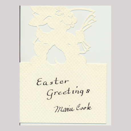 
        Easter Bunny, with easter greetings.
